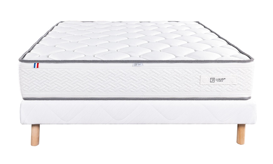 Image 8: Ensemble matelas Iris mousse ferme 20 cm sommier 13 cm LUXURY LITERIE