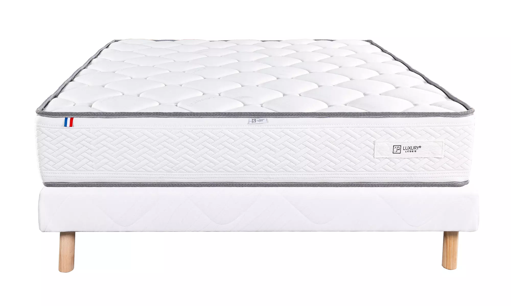 Ensemble matelas Iris mousse ferme 20 cm sommier 13 cm LUXURY LITERIE