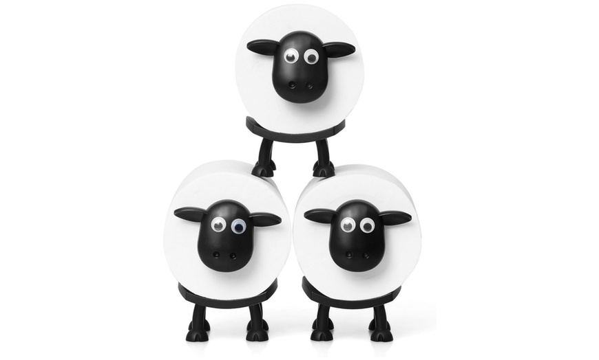 Image 4: One or Three Packs of Sheep Design Toilet Roll Holders