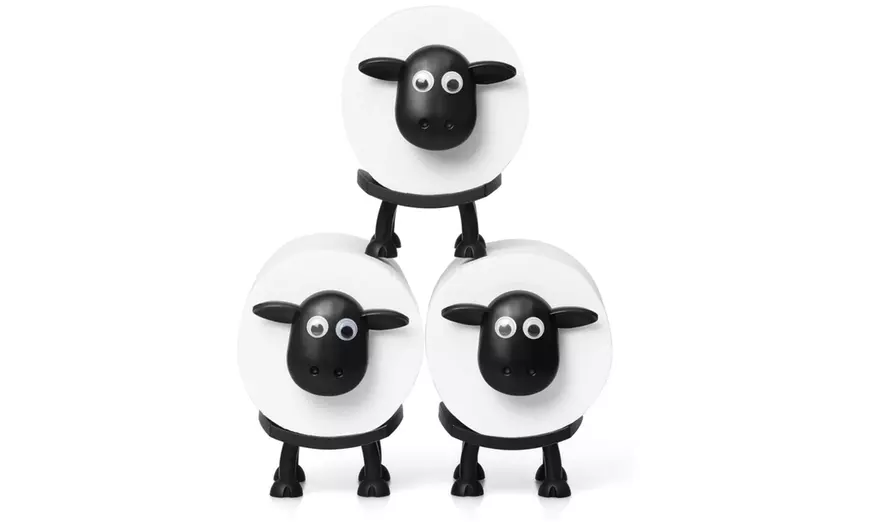 Image 4: One or Three Packs of Sheep Design Toilet Roll Holders