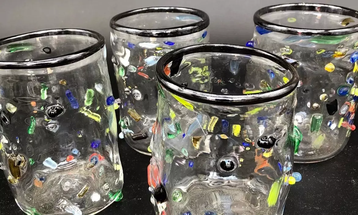 Vibrant color Set of 4,6, or 8 Handblown Multi-Colored Tumblers to Elevate Everyday Use  - Up to 20% Off - Second Medium