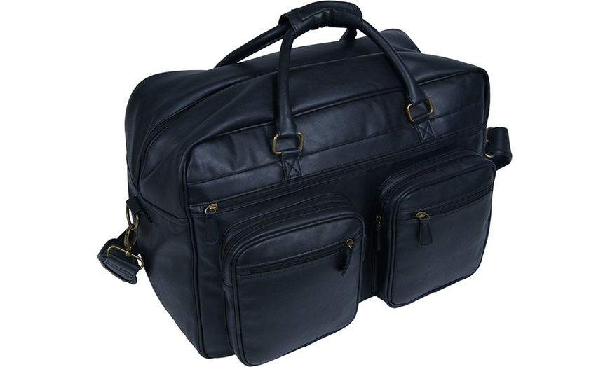 Image 10: Men’s Faux Leather Holdall