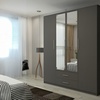 Image 4: Lucca Modern 4 Door Hinged Wardrobe with Mirror and Drawers