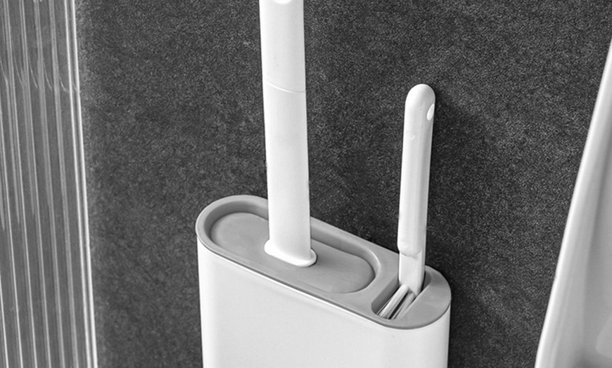 Image 6: One or Two Packs of Wall-Mounted Toilet Cleaning Brush Kits