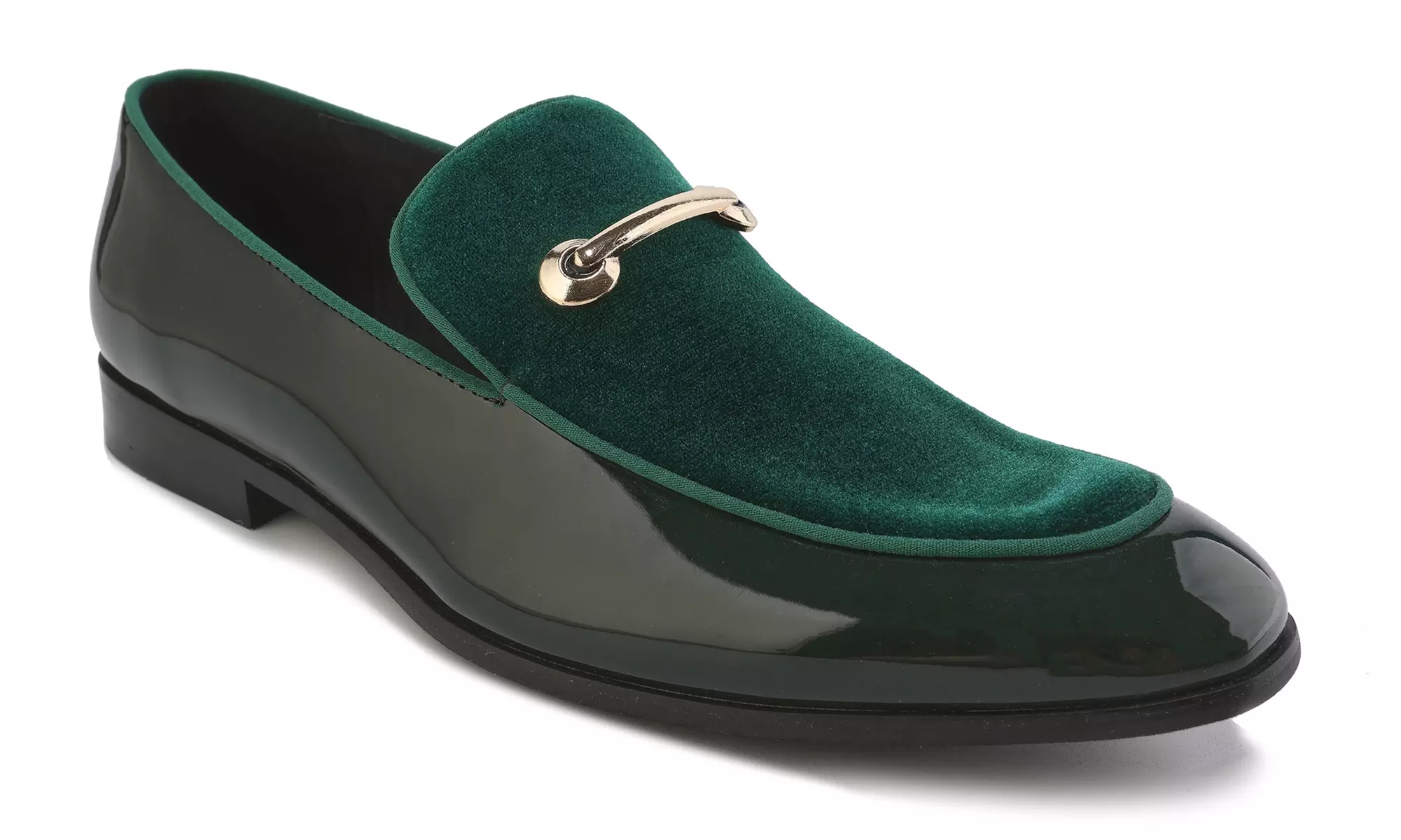 Gino Vitale Velvet & Patent Leather Slip On Dress Loafer