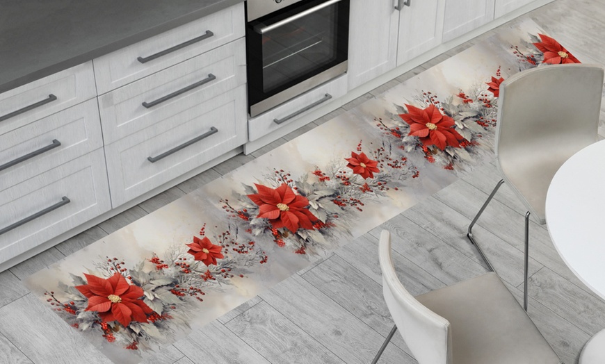 Image 5: Tappeto passatoia da cucina in stile natalizio