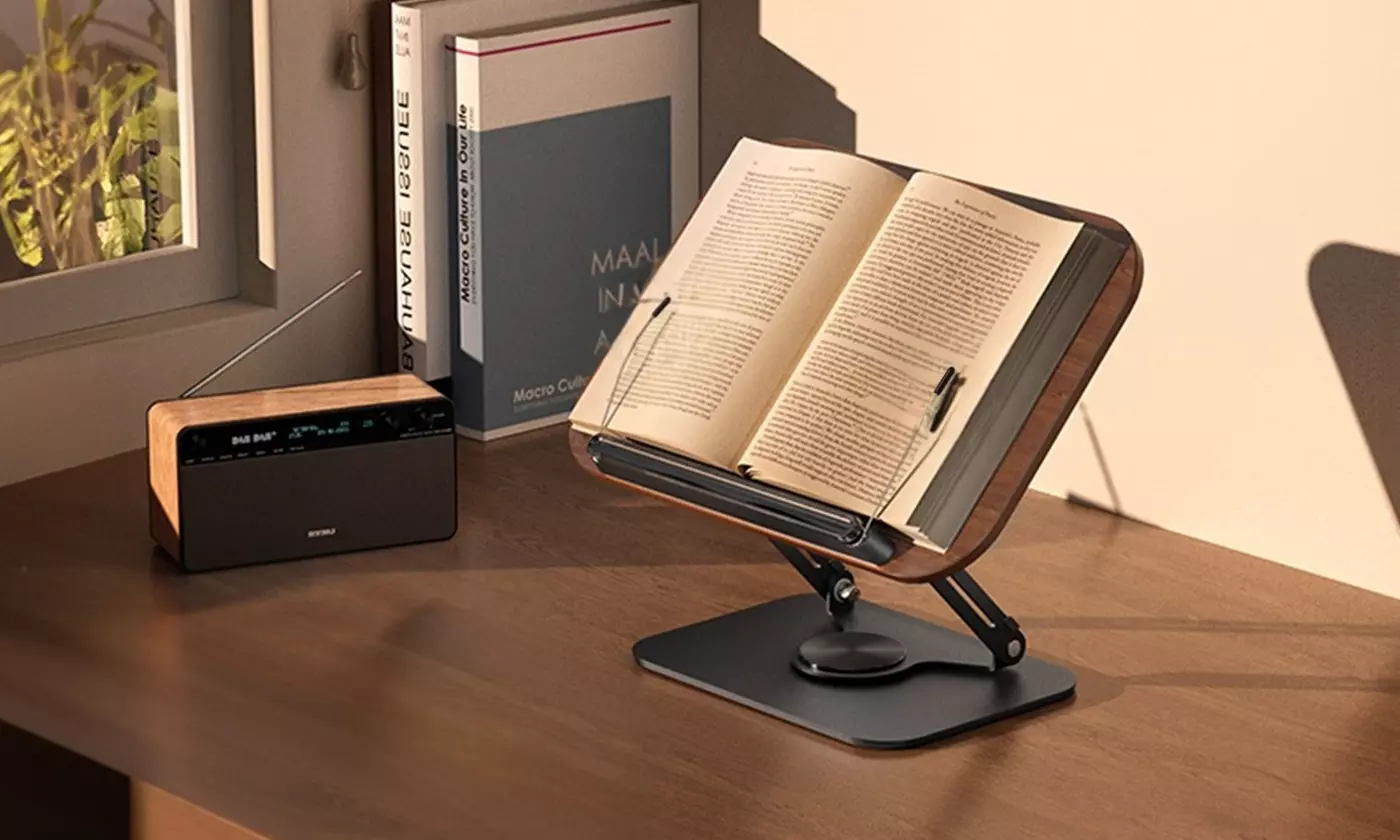NewHome Adjustable Wood Book Stand and Tablet Holder