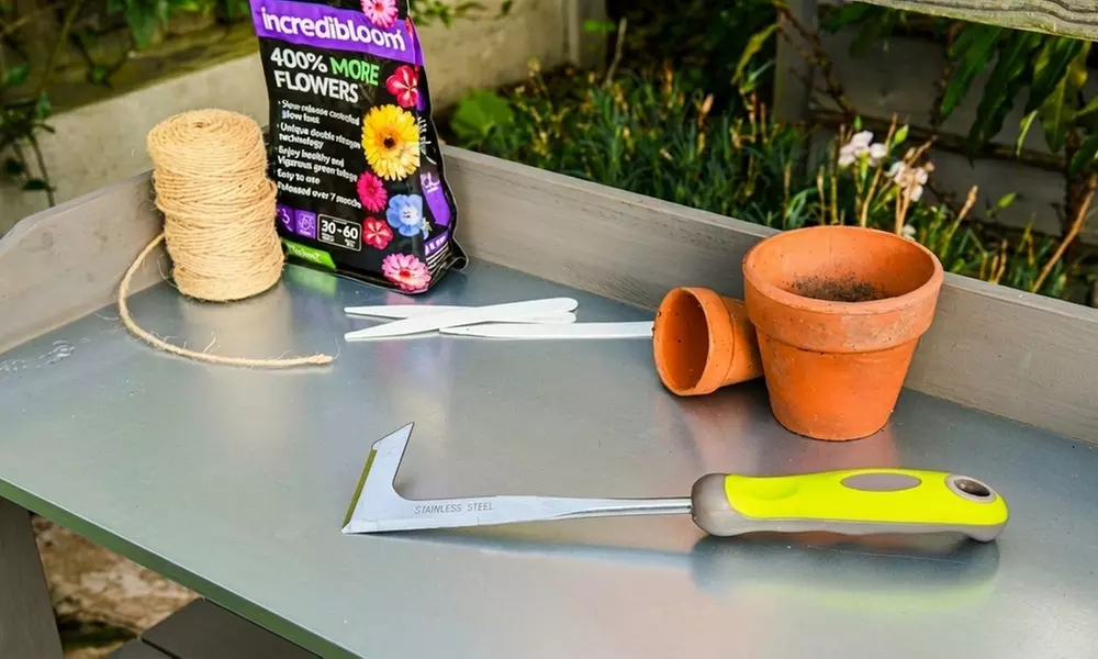 5-Piece Garden Hand Tool Set - Stainless Steel with Soft Grip Handles