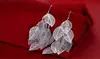 925 Sterling Silver Leaf Dangle Drop Earrings