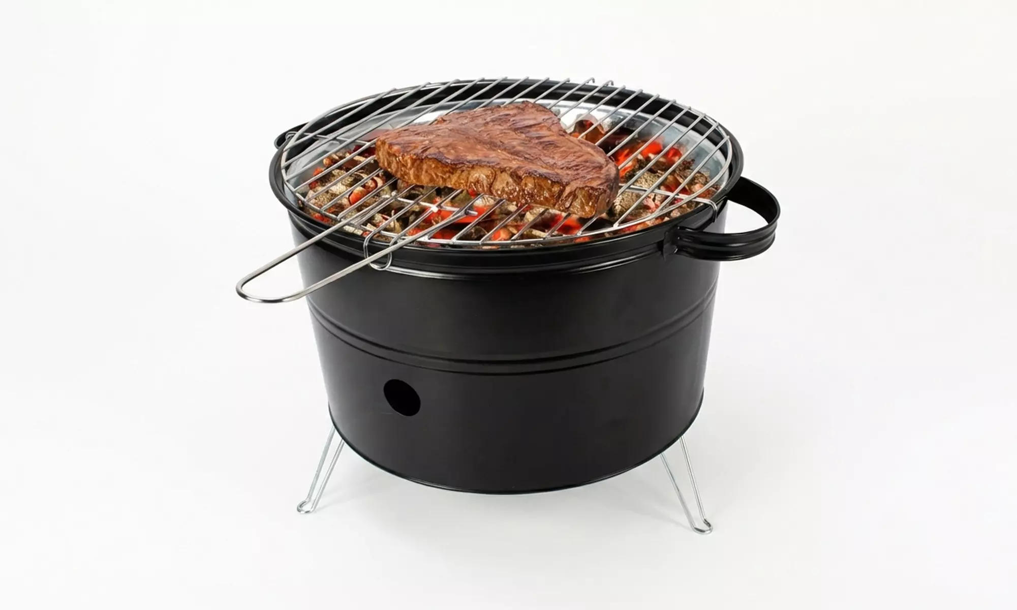 Kompakter Holzkohle-Tischgrill 35 cm