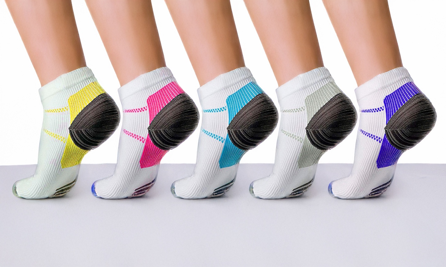 Unisex Plantar Fasciitis Ankle-Length Compression Socks (3-6 Pairs)