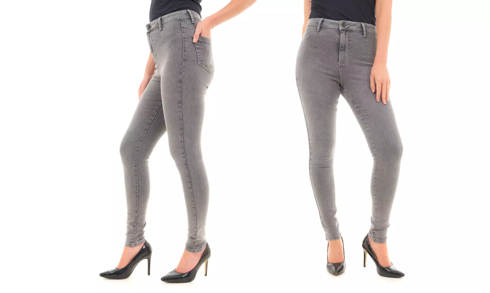 High-Waisted Skinny Fit Denim Jeans