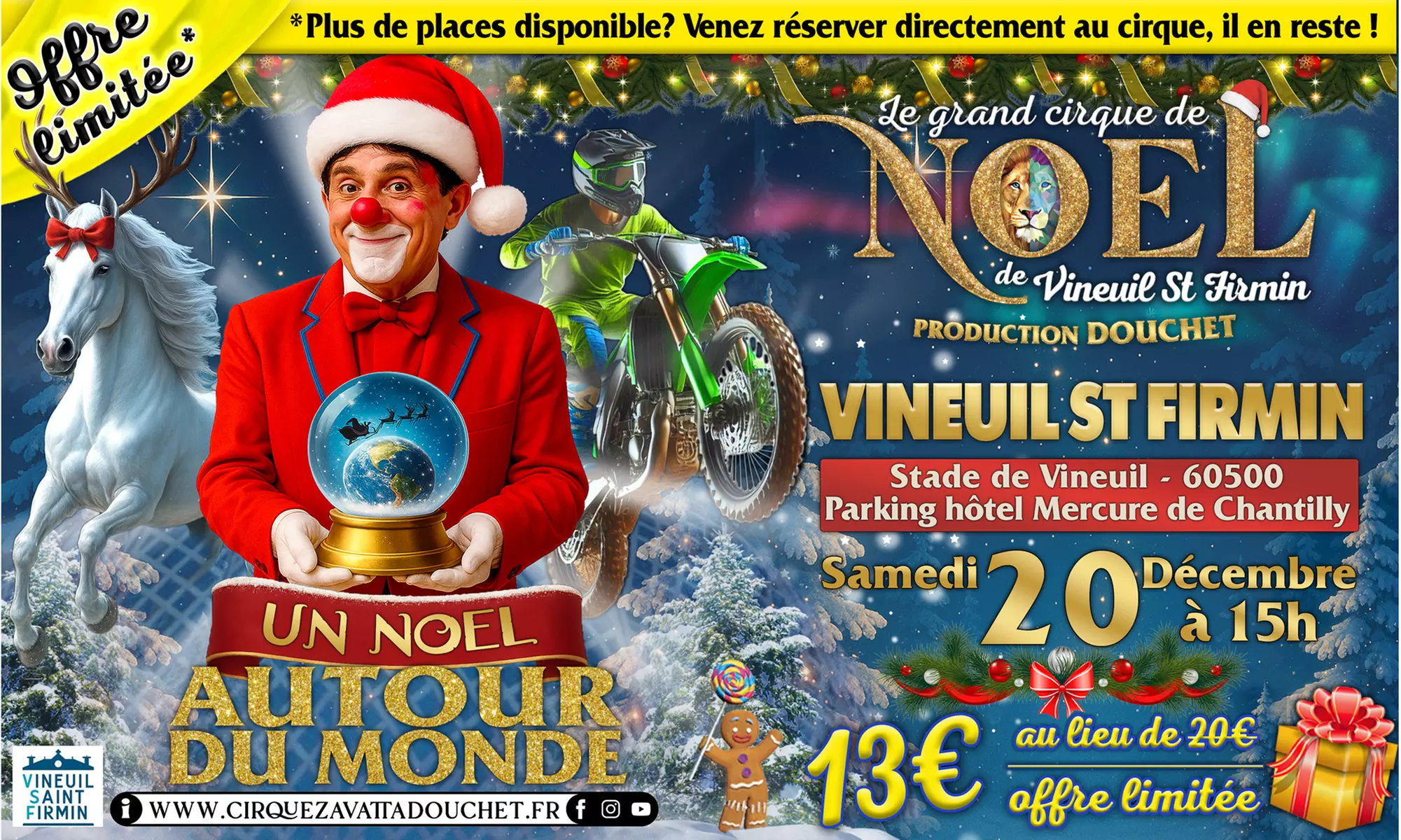 Le 20 décembre 2025 : 1 place pour le spectacle de Noël au Cirque Zavatta Douchet (35% de remise) - Primary Image