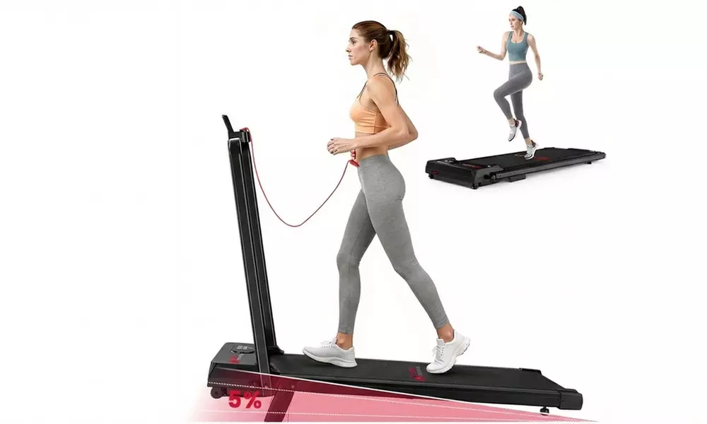 2-in-1 Foldable Walking Pad and Jogging Treadmill
