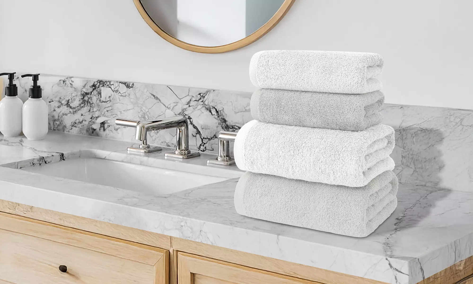 Set de 4 serviettes de bain