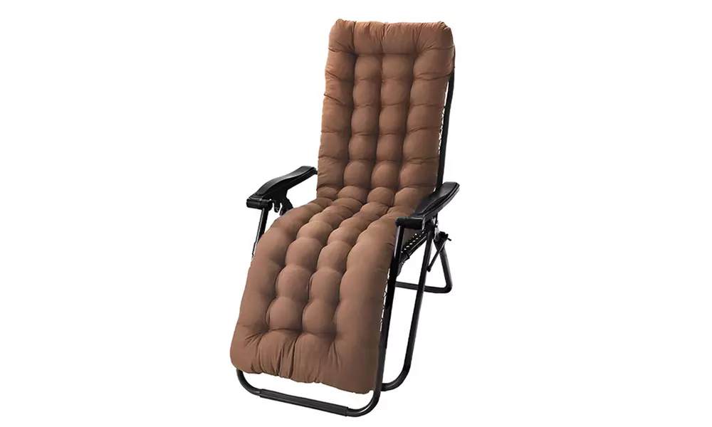 Chaise pliante avec coussin et dossier inclinable