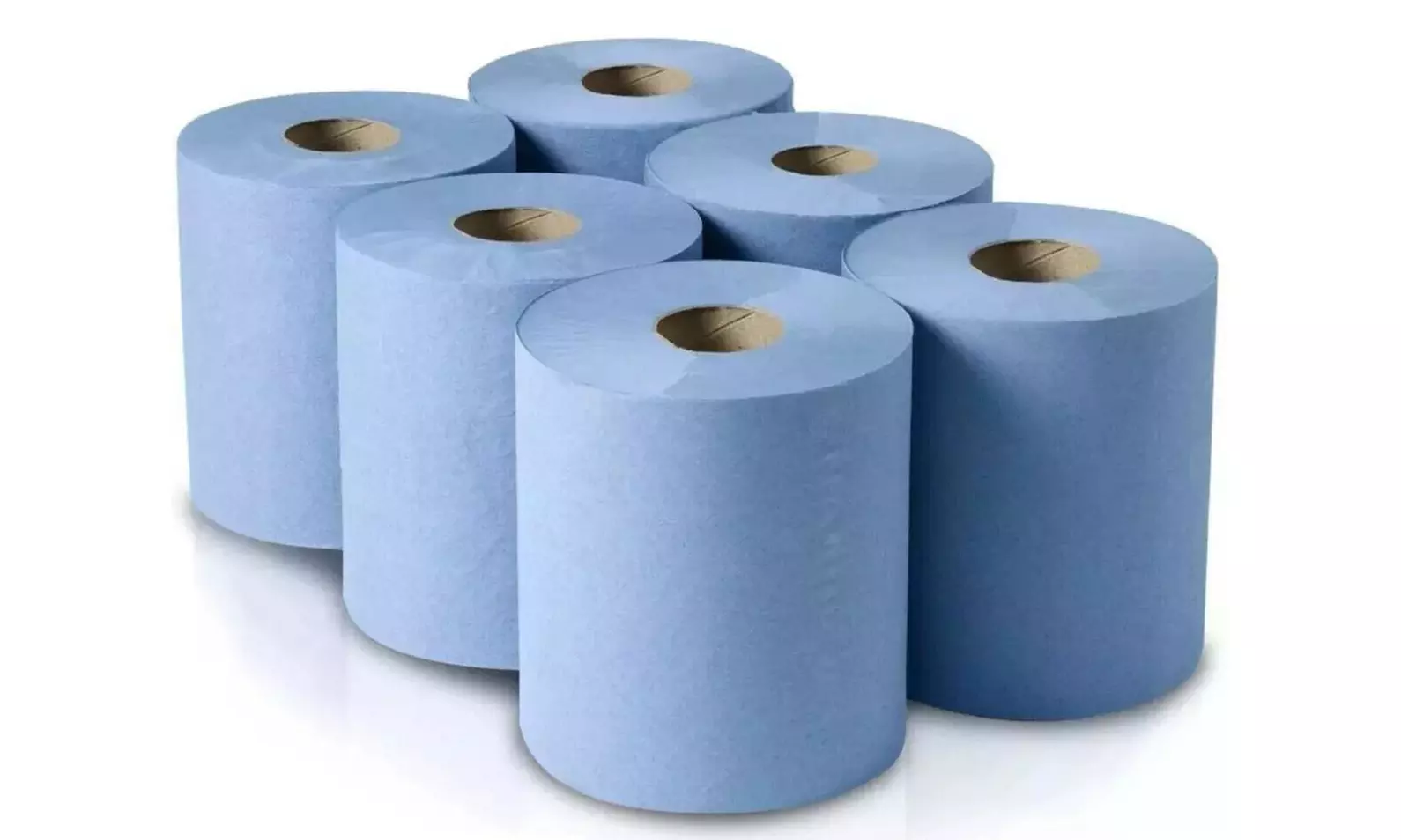 6, 12 or 24 Jumbo Blue Two-Ply Kitchen Rolls