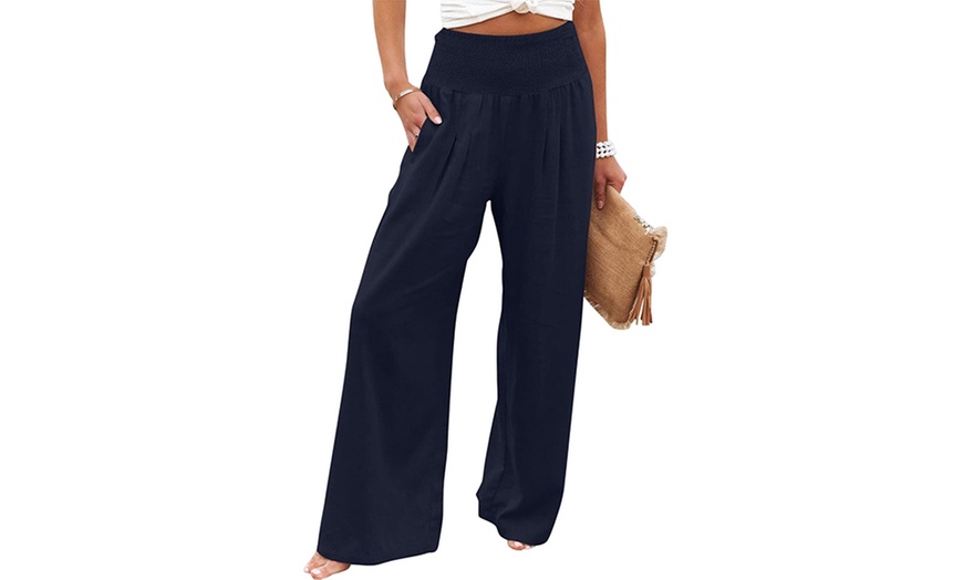 Image 3: 1x oder 2x Lockere Leinenhose für Damen
