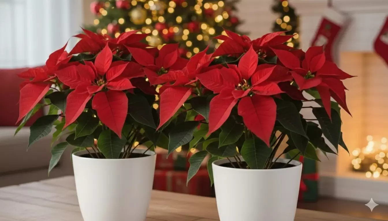 4" and 6" Christmas Poinsettia in Red and White with Free Shipping (Up to 40% Off)