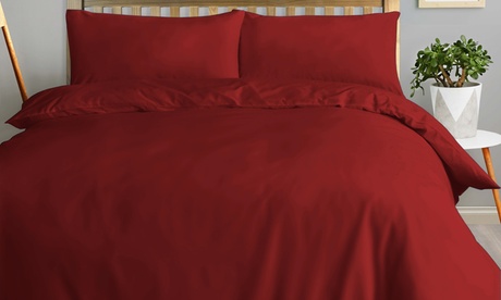 Groupon Unisex Charcoal Premium Polycotton Duvet Cover Sets Elegant Designs:double /Rouched Pleat