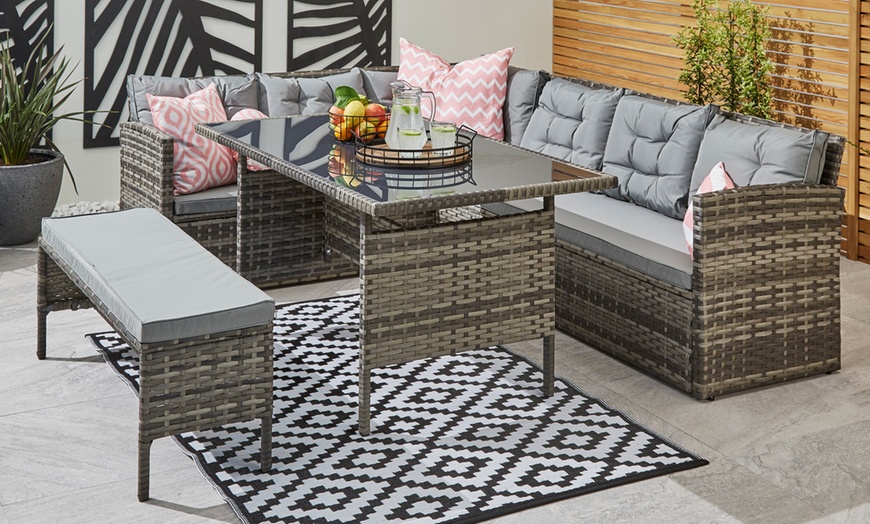 Image 14: Rattan-Effect Outdoor Set with Cover