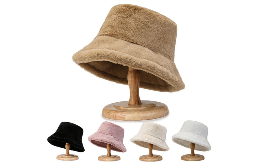 Image 1: One or Two Women's Plush Bucket Hat