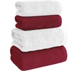 Image 3: Set di 4 asciugamani da bagno in cotone