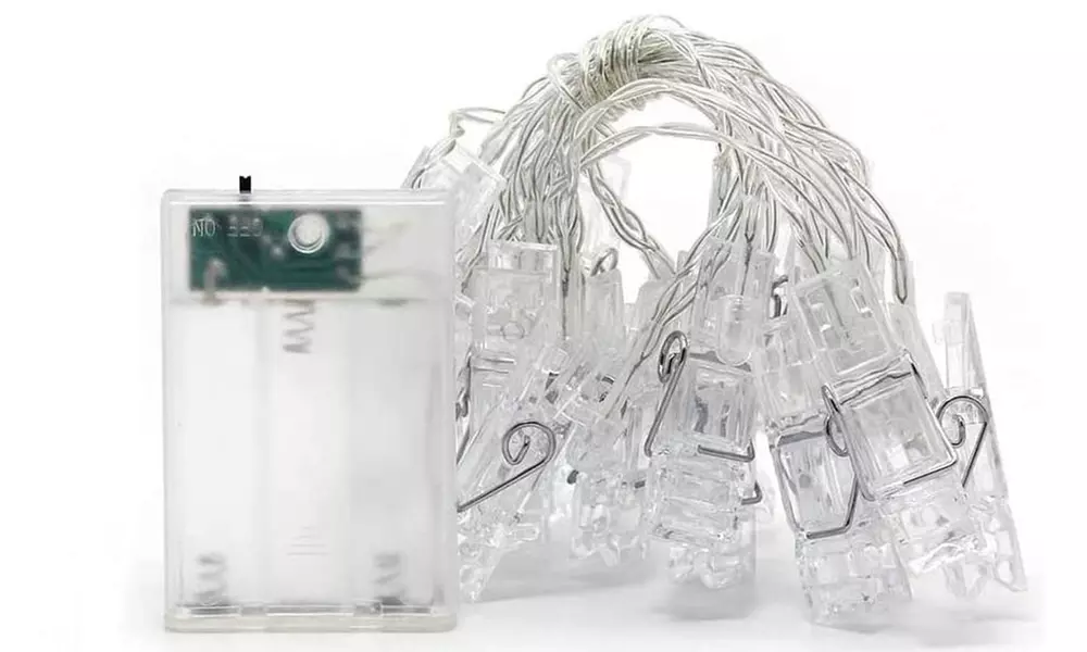 1 o 2 corde luminose con clip portafoto