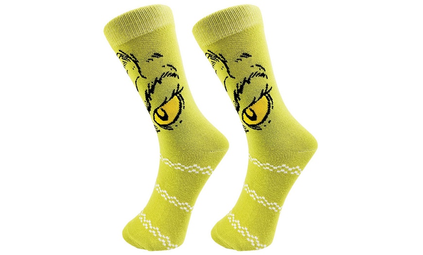 Image 6: Grinch-Inspired Christmas Socks