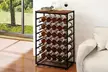 Levede 30 Bottle Industrial Wine Rack with Wooden Top Shelf - Image 2