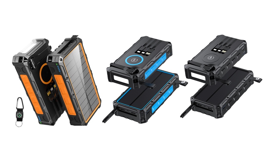 Image 1: Solar-powered Hand-Crank Power Bank