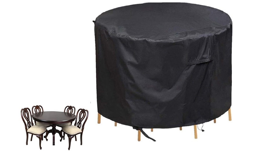 Image 4: Water-Resistant Outdoor Furniture Round-Shaped Dust Cover
