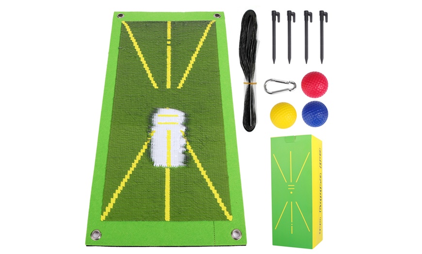 Image 2: Golf Training Mat Set for Swing Detection