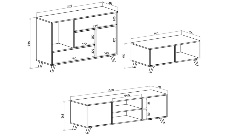 Image 40: Table basse, meuble à chaussures, table, buffet ou meuble TV Wind