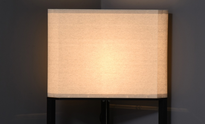 Image 4: HOMCOM Corner Floor Lamp with Shelves