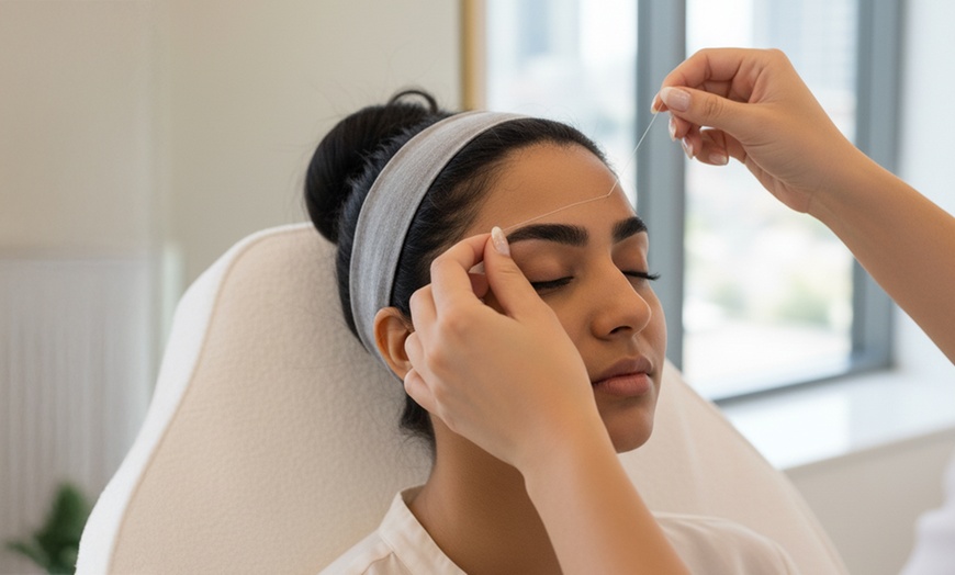 Image 1: Sesión de depilación de cejas, y opción a labio, con hilo