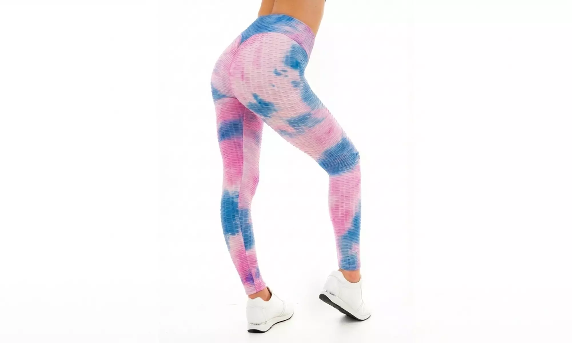 Women’s Tie-Dye Honeycomb Leggings with Scrunch High Waist