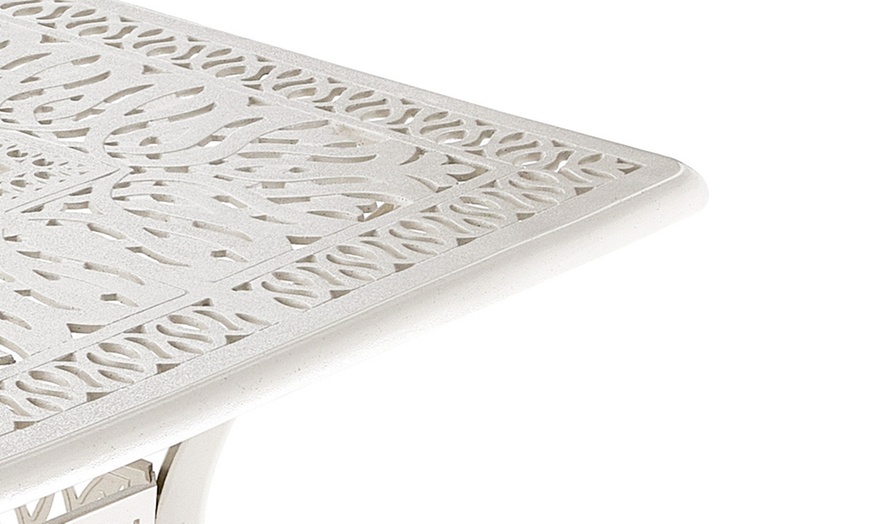 Image 35: Garden Outdoor Cast Aluminum Vintage Bistro Table 