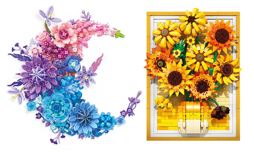 Image 2: Blocchi di costruzione ispirati Lego della serie Fiori