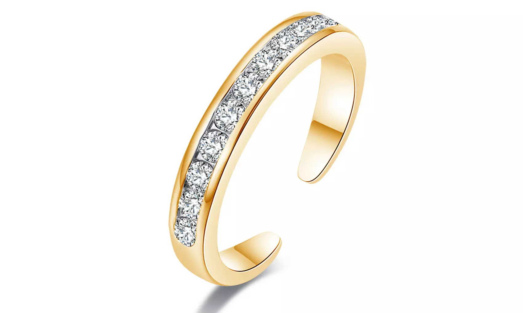 Sterling Silver Channel-Set Toe Ring with crystals from Swarovski