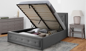 Carerra Diamond Ottoman Storage Bed with or without Mattress