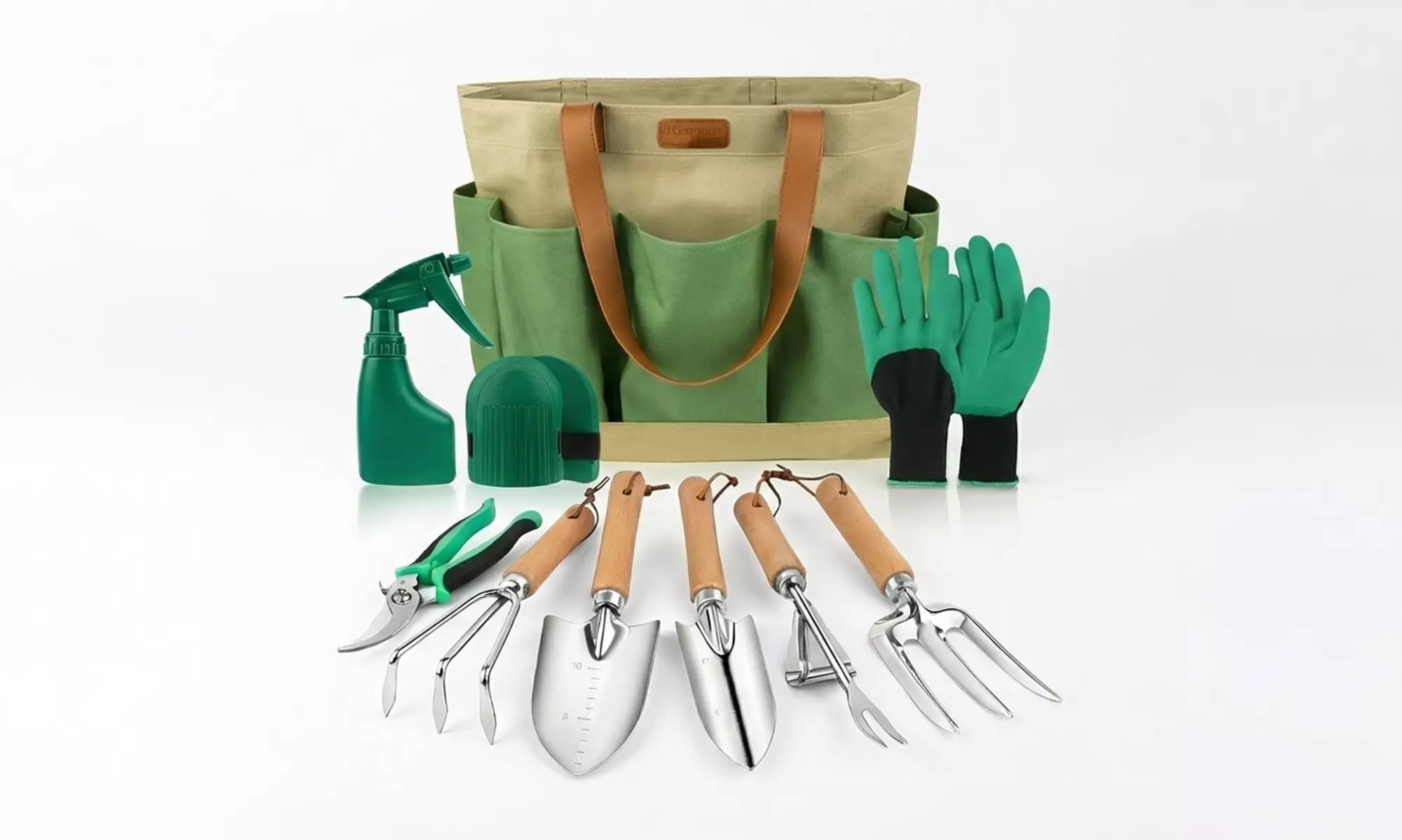 Set 10 attrezzi da giardinaggio in acciaio inox