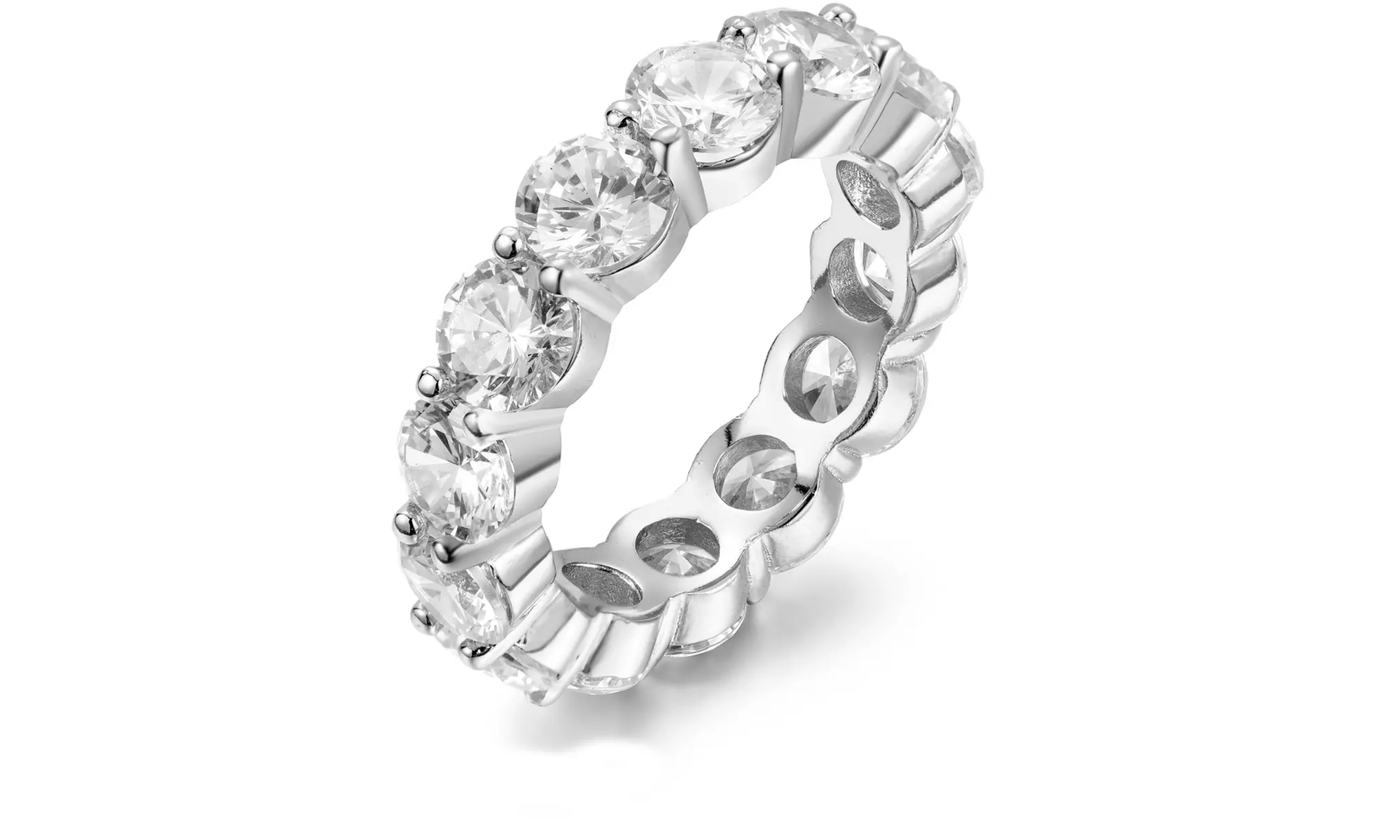 Luxury Cubic Zirconia Eternity Ring Collection in Sterling Silver