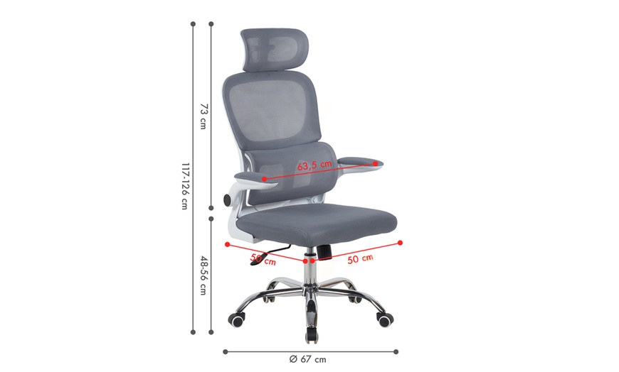 Image 4: Silla de oficina ergonómica con soporte lumbar y respaldo ajustables