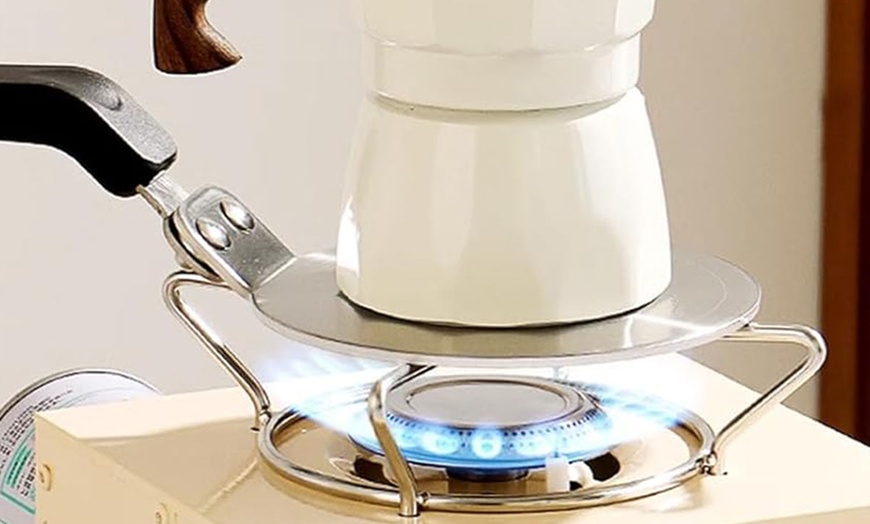 Image 5: 150ml Stovetop Espresso Moka Pot with 13cm Induction Hob Adapter Plate