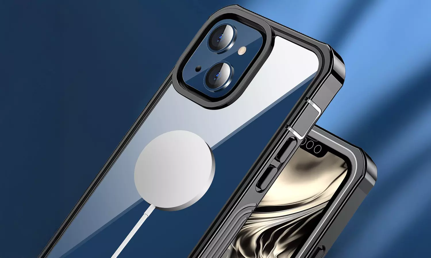 iPhone 13/13 Pro Max Case Built-in Screen Protector Dropproof Clear Cover