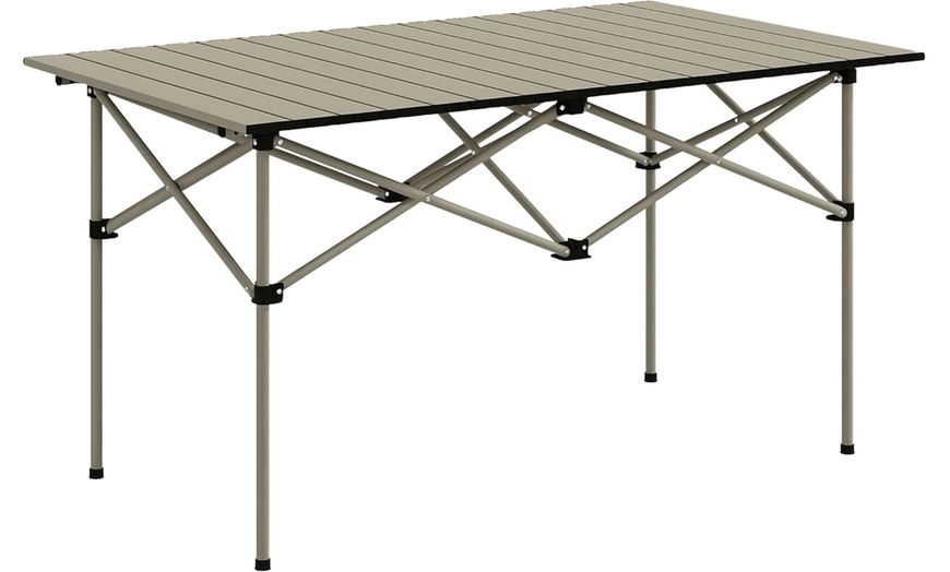 Image 9: Outsunny Two-Seater Portable Aluminium Table