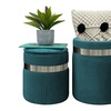 Image 14: Poufs en velours de luxe avec espace de rangement