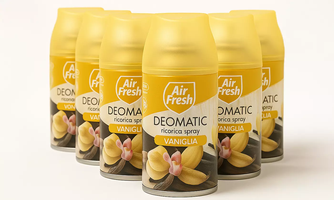 Pack di 6 ricariche di ambientatore spray Air Fresh Deomatic