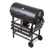 Image 12: Outdoor Garden Trolley Barrel Charcoal Grill with Temperature Control